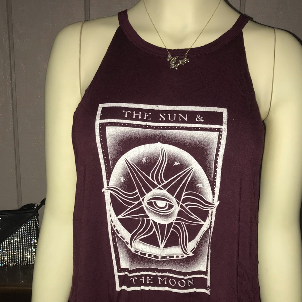 American Eagle Top Boho Sun and the Moon